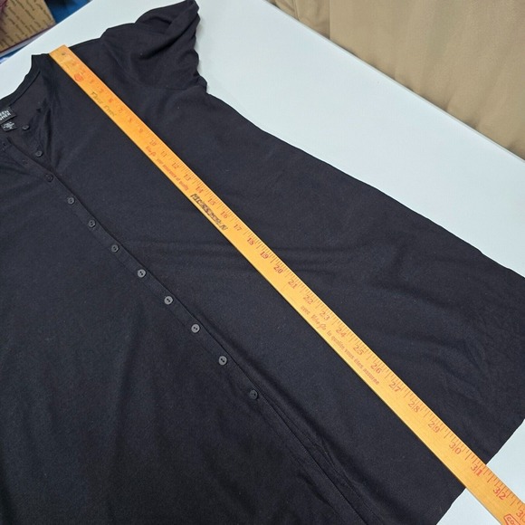 Eileen Fisher Tunic Womens Medium Black Button Front‎ Long Sleeve Minimalist Top - Picture 12 of 13